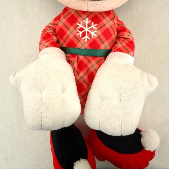 Disney Minnie Mouse Holiday Plush 20 Inch Red Plaid Dress Green Bow 2020 Edition - Picture 9 of 14
